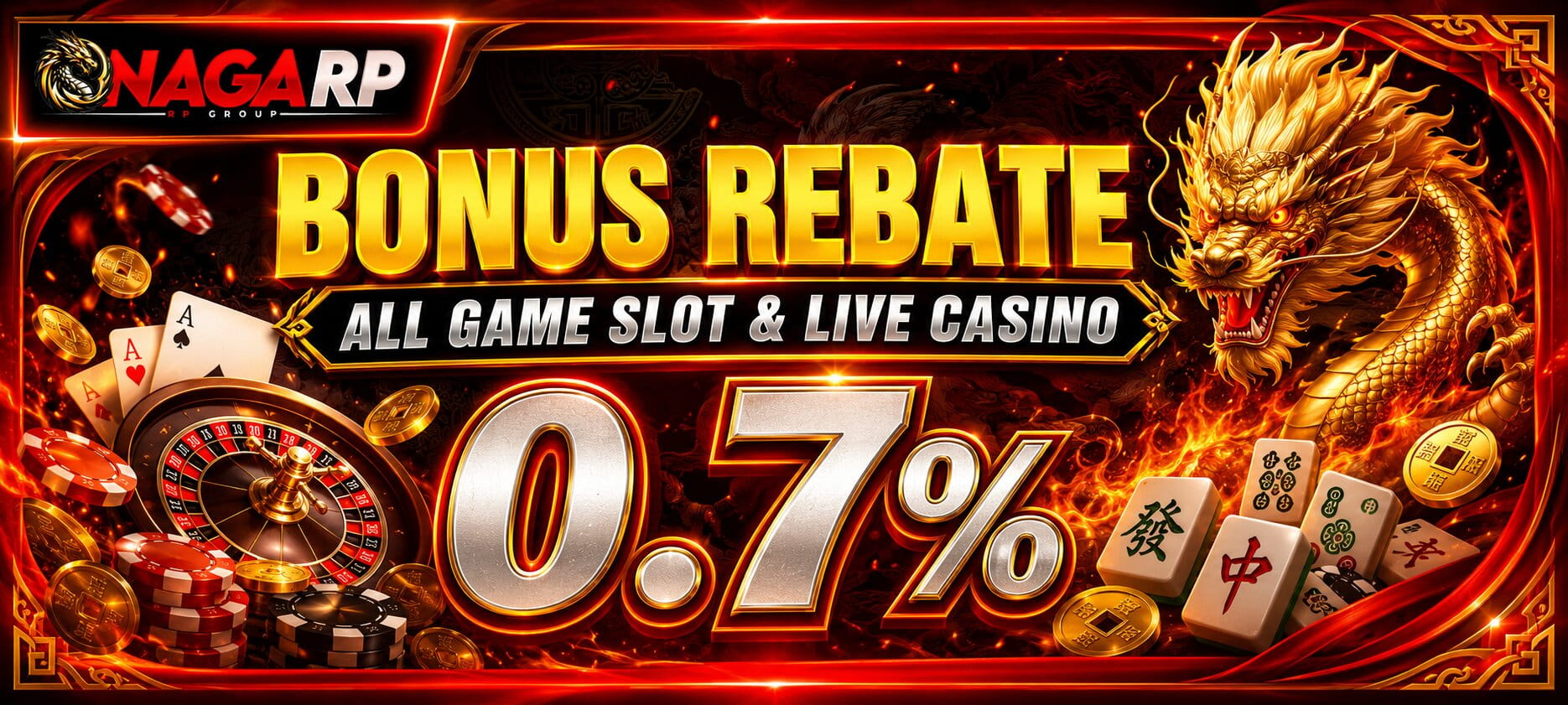 BONUS REBATE ALL SLOT & CASINO 0.7%